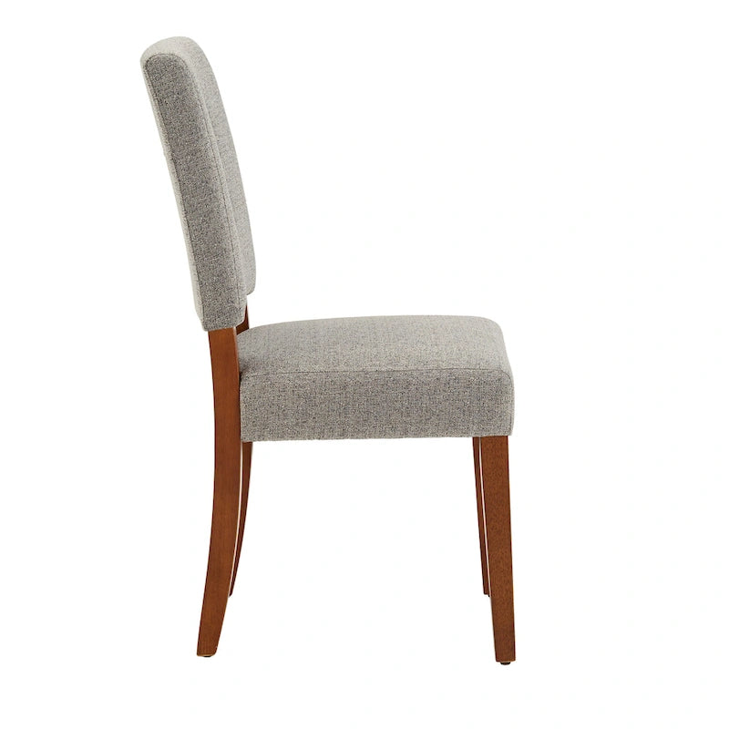 Chaises de salle à manger capitonnées en tissu avec dossier en trou de serrure (lot de 2)