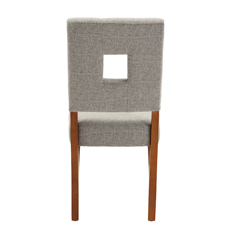 Chaises de salle à manger capitonnées en tissu avec dossier en trou de serrure (lot de 2)
