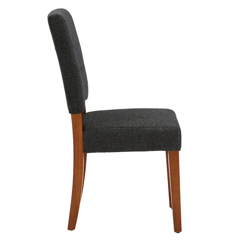 Chaises de salle à manger capitonnées en tissu avec dossier en trou de serrure (lot de 2)