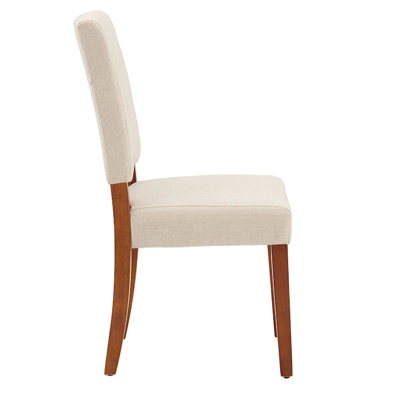 Chaises de salle à manger capitonnées en tissu avec dossier en trou de serrure (lot de 2)