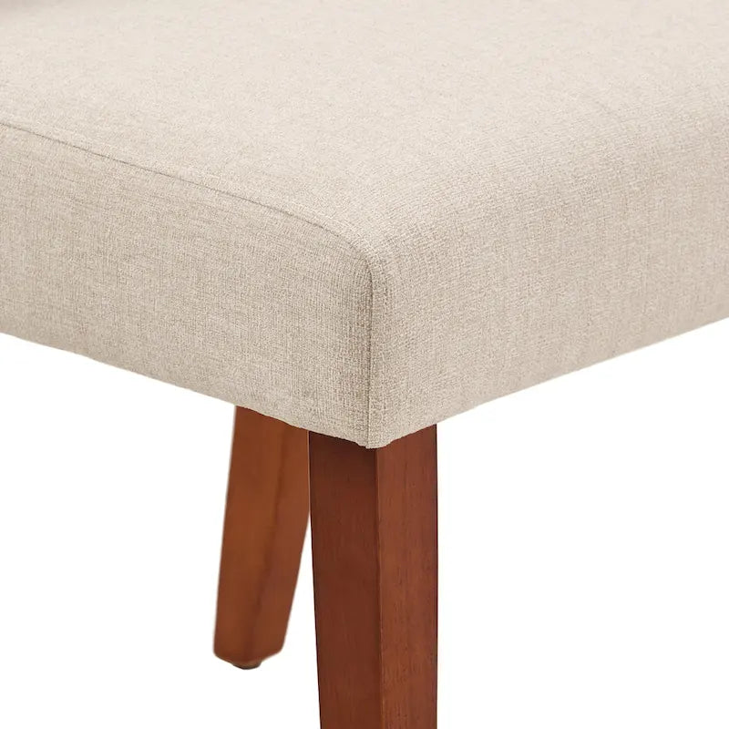 Chaises de salle à manger capitonnées en tissu avec dossier en trou de serrure (lot de 2)