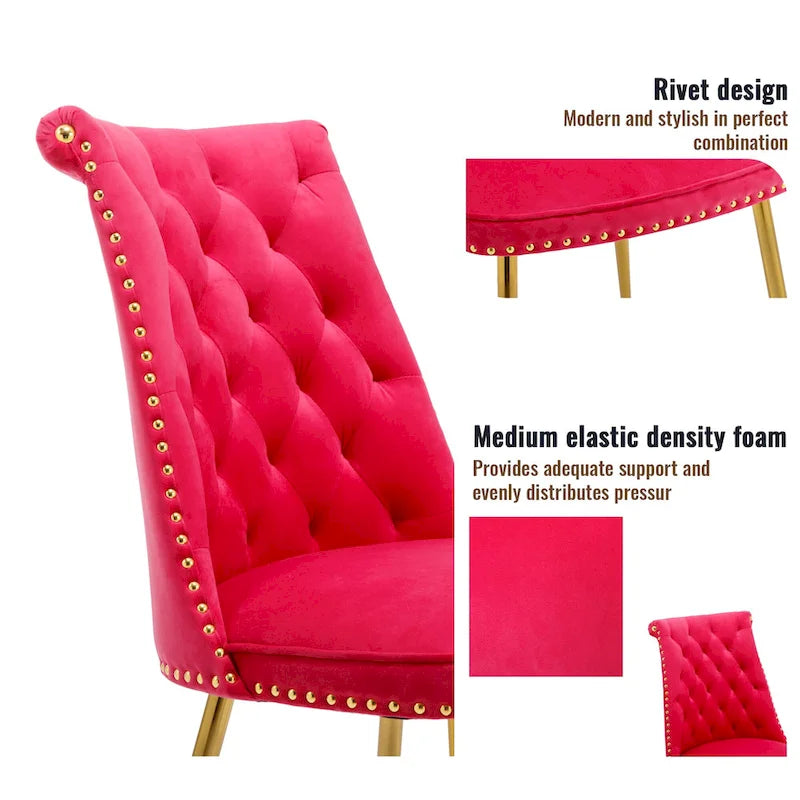 Ensemble de salle à manger 7 pièces en marbre avec chaises en velours