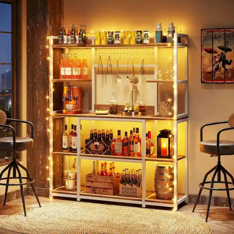Meuble de cuisine large de 140 cm avec support pour micro-ondes et 11 crochets