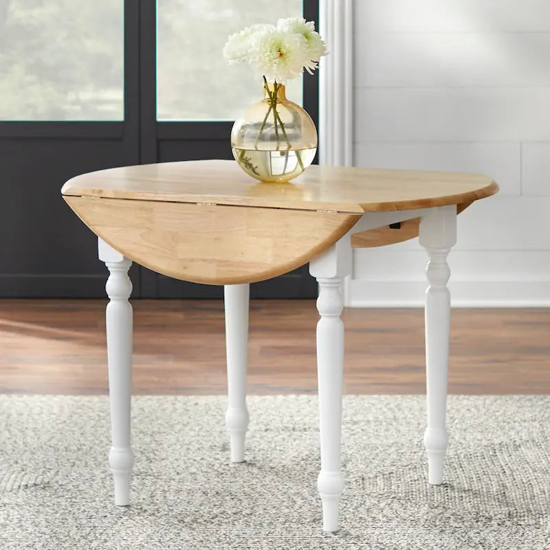 Ensemble de salle à manger 5 pièces avec table à rallonges et chaises à dossier croisé de style campagnard