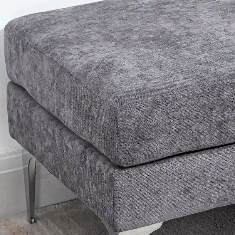 Banc de bout de lit rembourré de 48 pouces avec coussins à double couche et pieds en acier