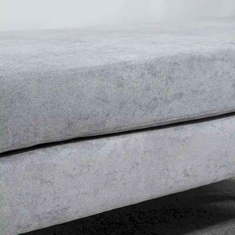 Banc de bout de lit rembourré de 48 pouces avec coussins à double couche et pieds en acier
