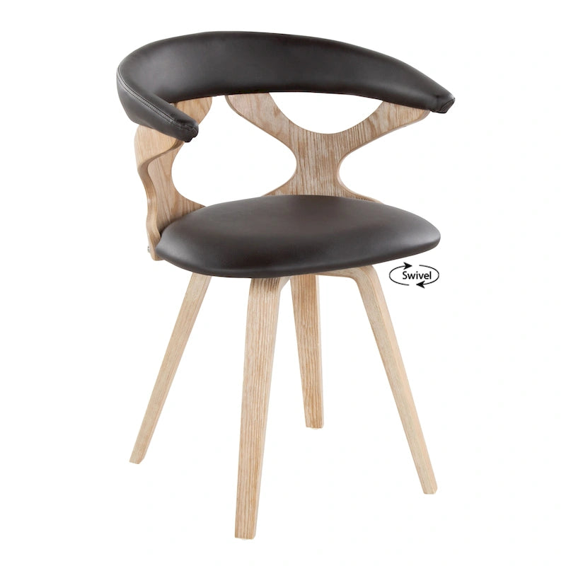 Chaise de salle à manger/d'appoint pivotante Mid-Century Modern