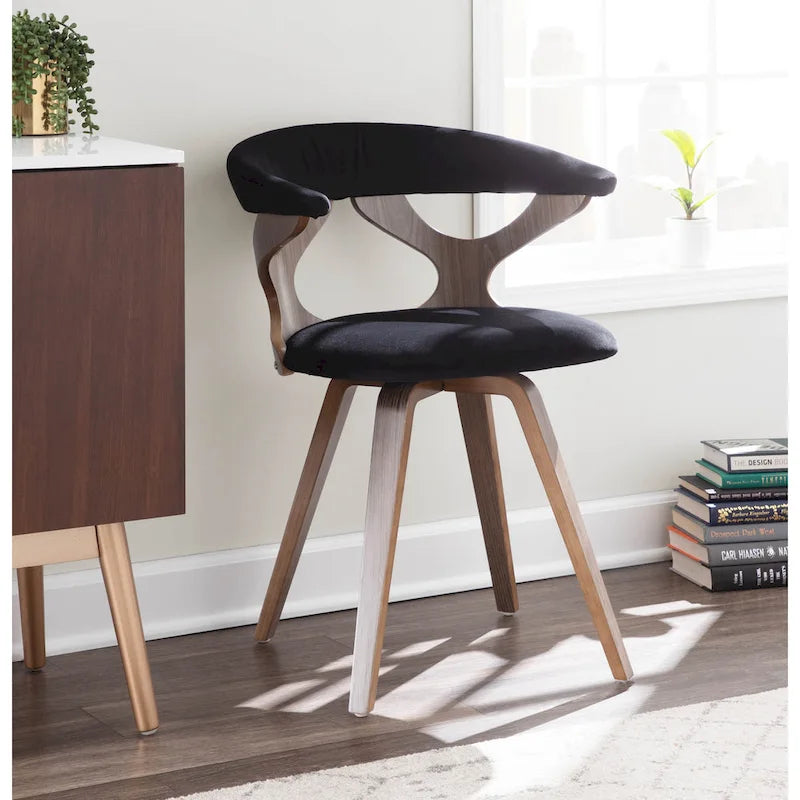 Chaise de salle à manger/d'appoint pivotante Mid-Century Modern