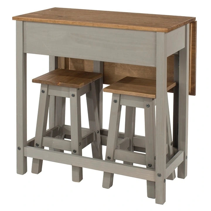 Solid Pine Drop Leaf Table 3-piece Dining Set