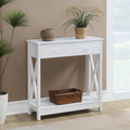 Console d'entrée 1 tiroir avec étagère et panneaux latéraux en X