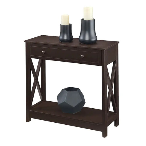Console d'entrée 1 tiroir avec étagère et panneaux latéraux en X