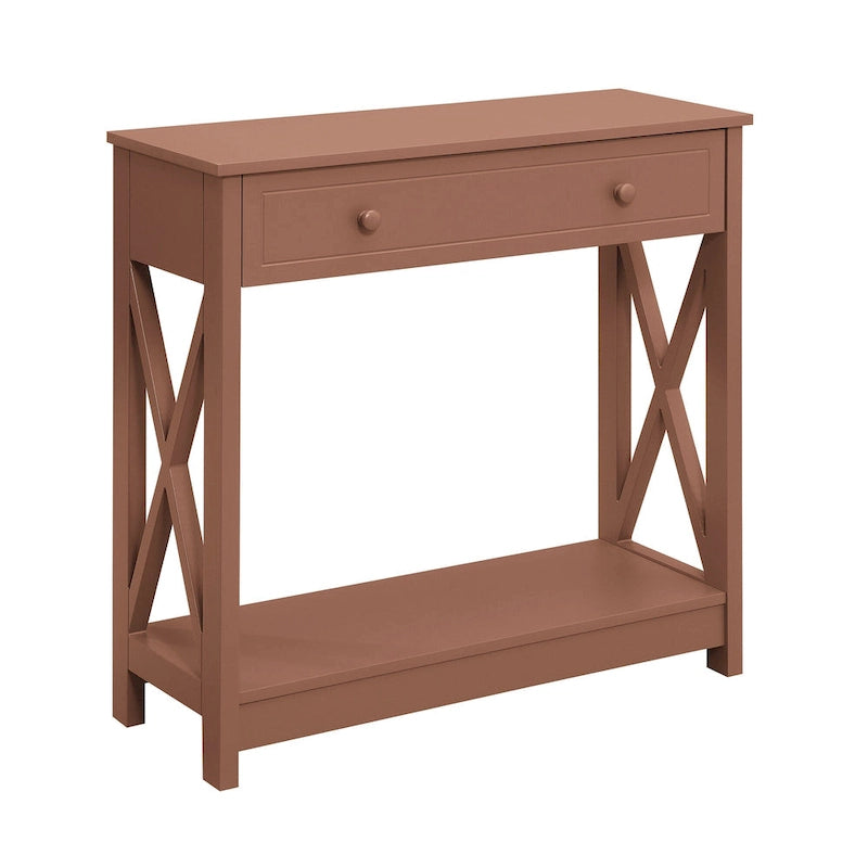 Console d'entrée 1 tiroir avec étagère et panneaux latéraux en X