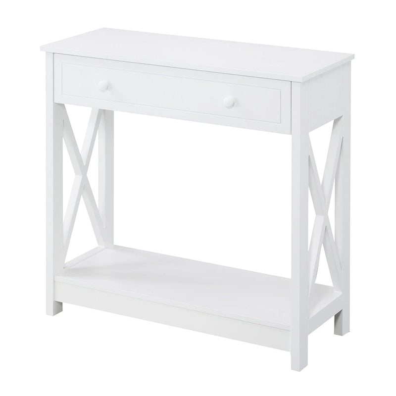 Console d'entrée 1 tiroir avec étagère et panneaux latéraux en X