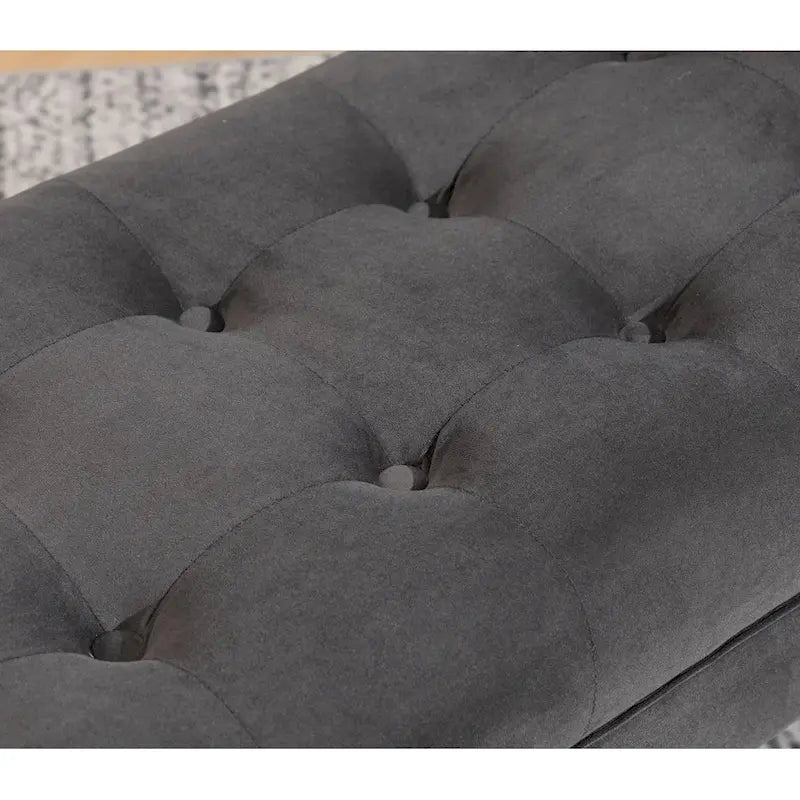 Banc de bout de lit - Pouf moderne en tissu avec pieds en bois