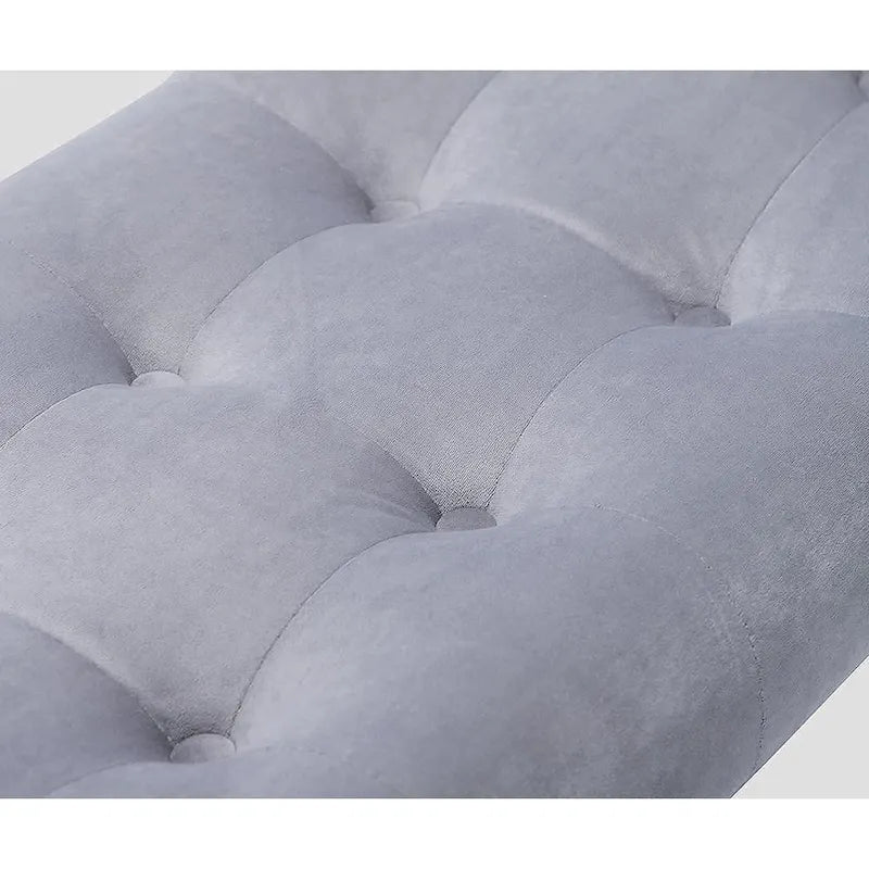 Banc de bout de lit - Pouf moderne en tissu avec pieds en bois
