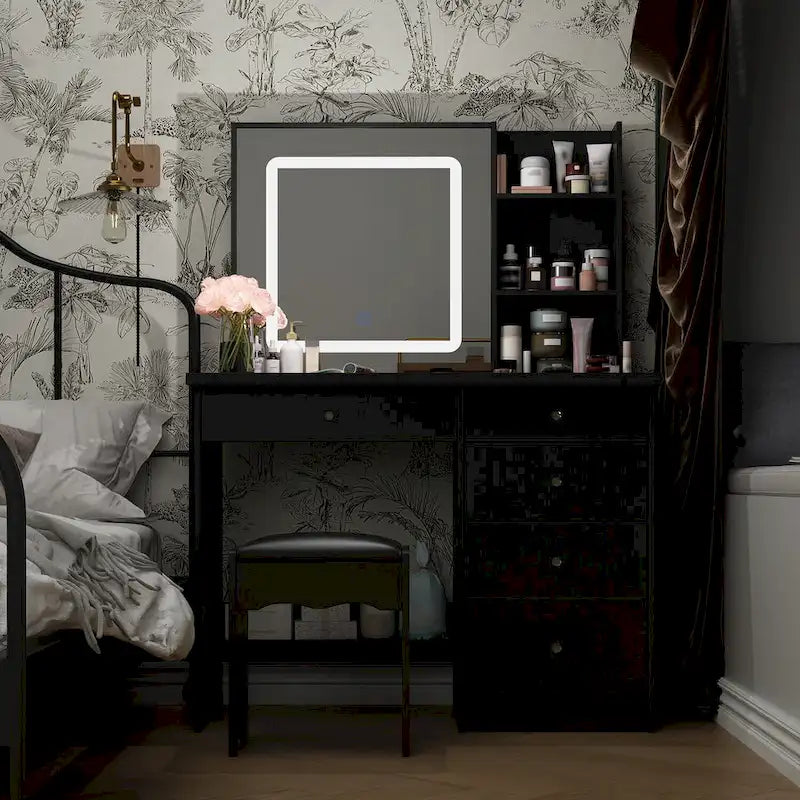 Coiffeuse 100 cm avec tabouret et miroir
