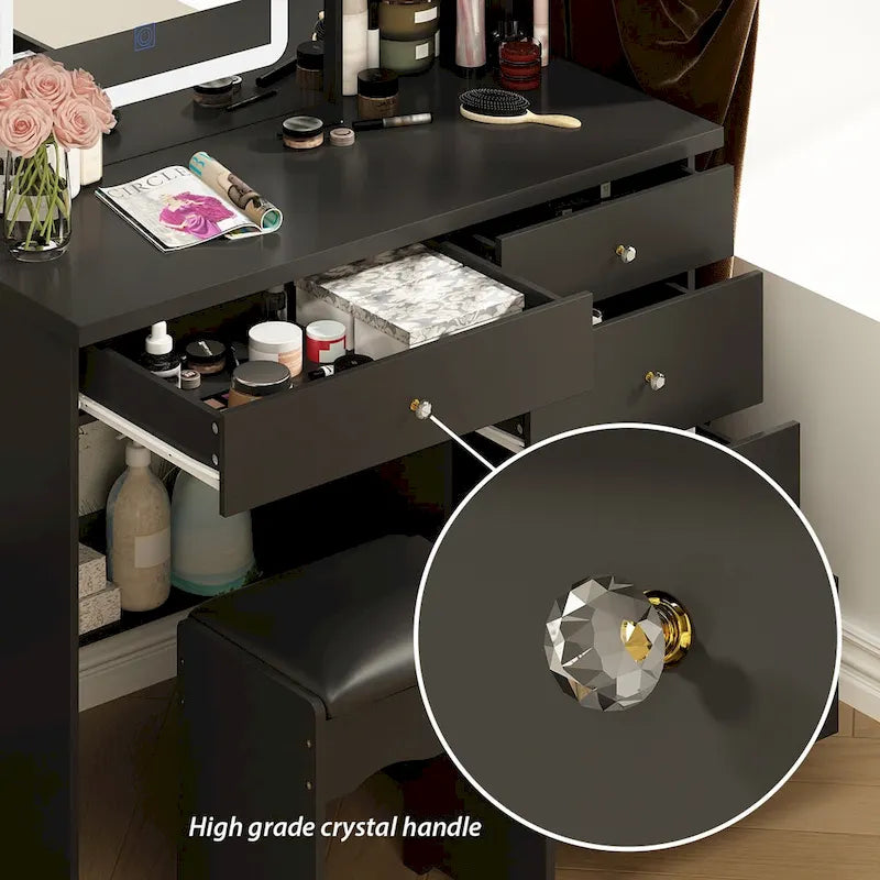 Coiffeuse 100 cm avec tabouret et miroir