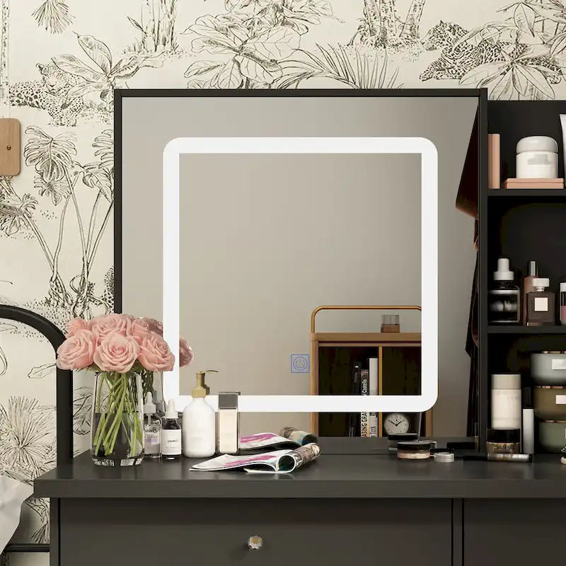 Coiffeuse 100 cm avec tabouret et miroir