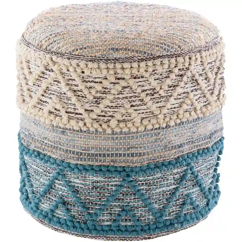 Pouf cylindrique bohème en jute de 45 cm - Jean