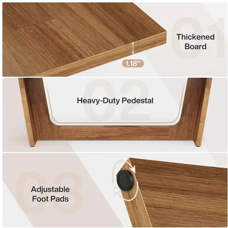 Bureau de direction de 180 cm, bureau d'ordinateur en bois pour bureau à domicile, mobilier professionnel de poste de travail