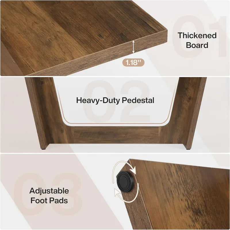 Bureau de direction de 180 cm, bureau d'ordinateur en bois pour bureau à domicile, mobilier professionnel de poste de travail