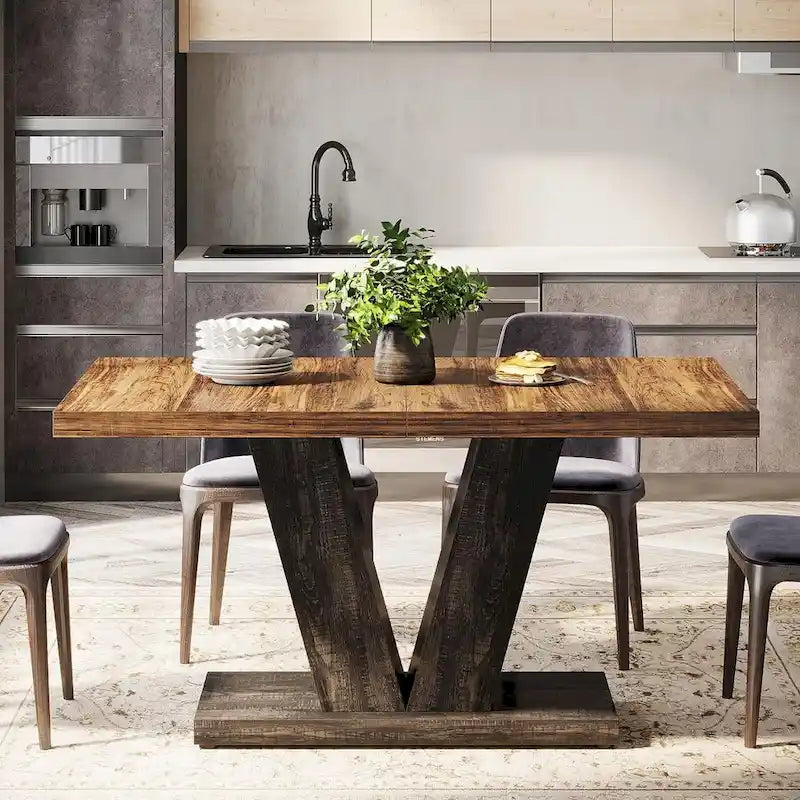 Table à manger rectangulaire 47 de petite taille pour cuisine et salle à manger de style ferme