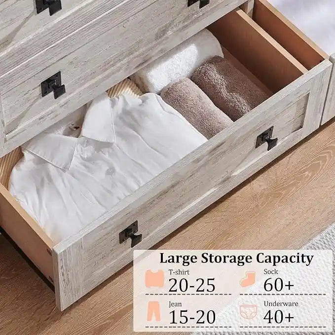 Meuble TV de Ferme à 7 Tiroirs, Commode, Organisateurs de Commode