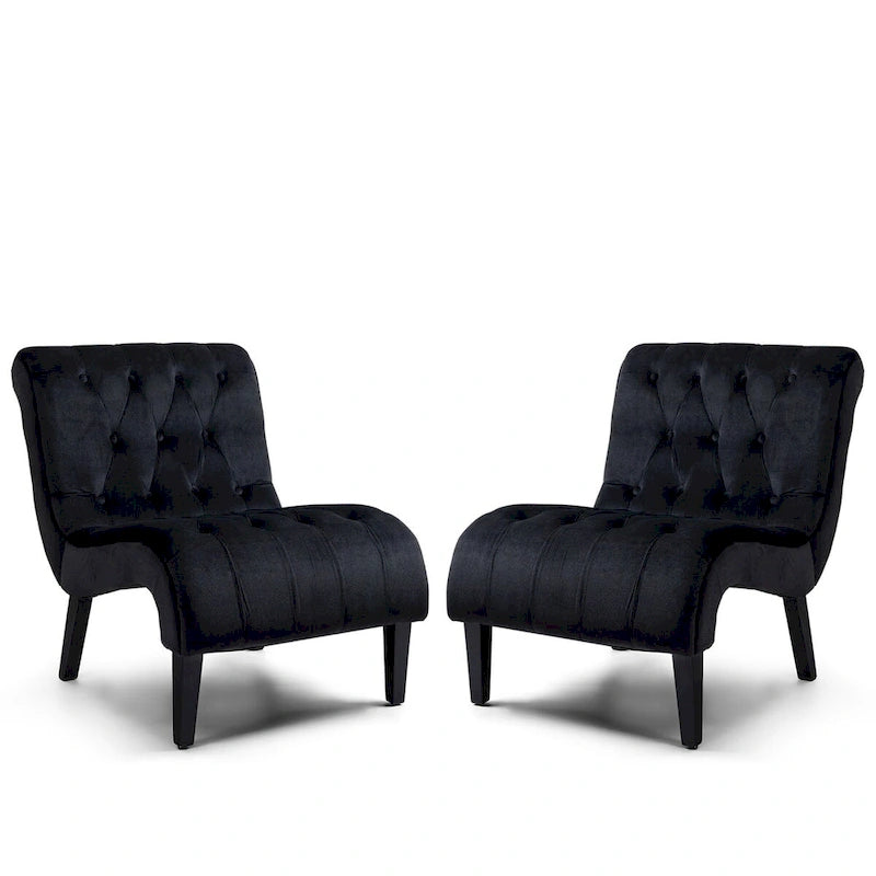 Lot de 2 fauteuils de salon rembourrés sans accoudoirs