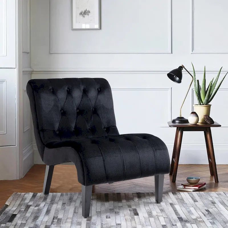 Lot de 2 fauteuils de salon rembourrés sans accoudoirs