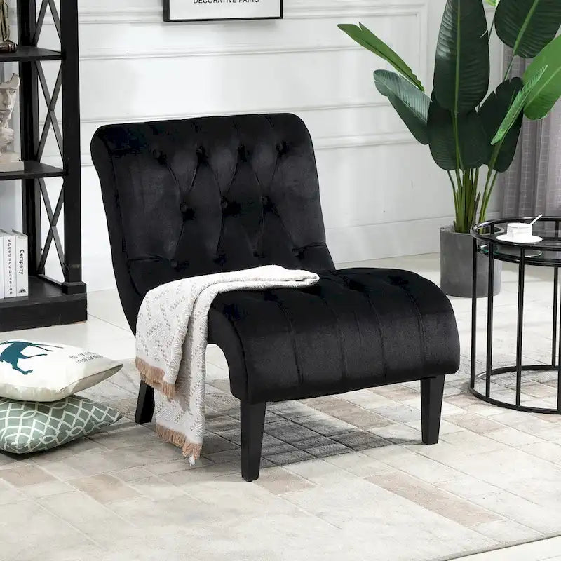 Lot de 2 fauteuils de salon rembourrés sans accoudoirs