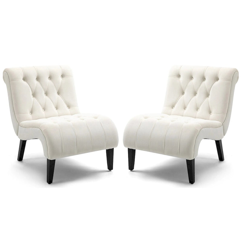 Lot de 2 fauteuils de salon rembourrés sans accoudoirs
