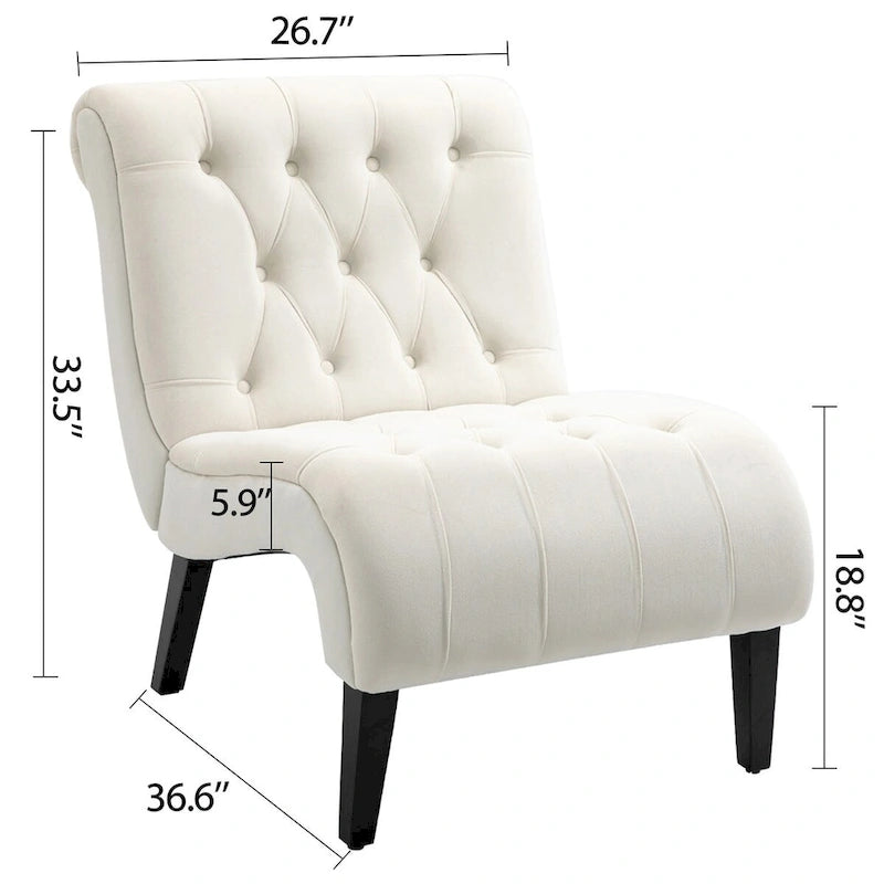 Lot de 2 fauteuils de salon rembourrés sans accoudoirs