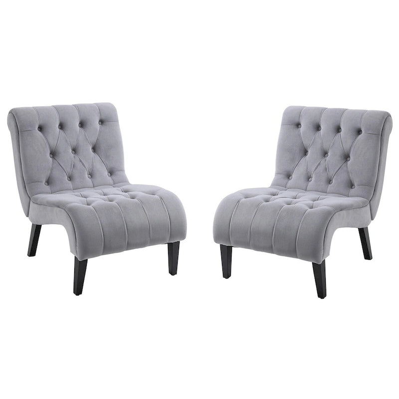 Lot de 2 fauteuils de salon rembourrés sans accoudoirs