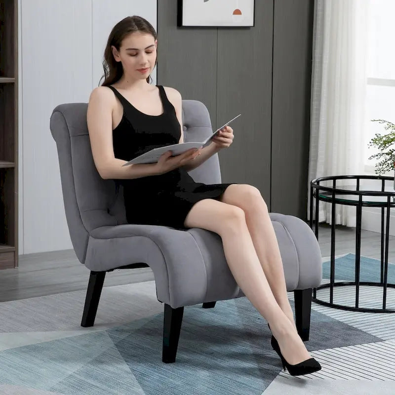 Lot de 2 fauteuils de salon rembourrés sans accoudoirs
