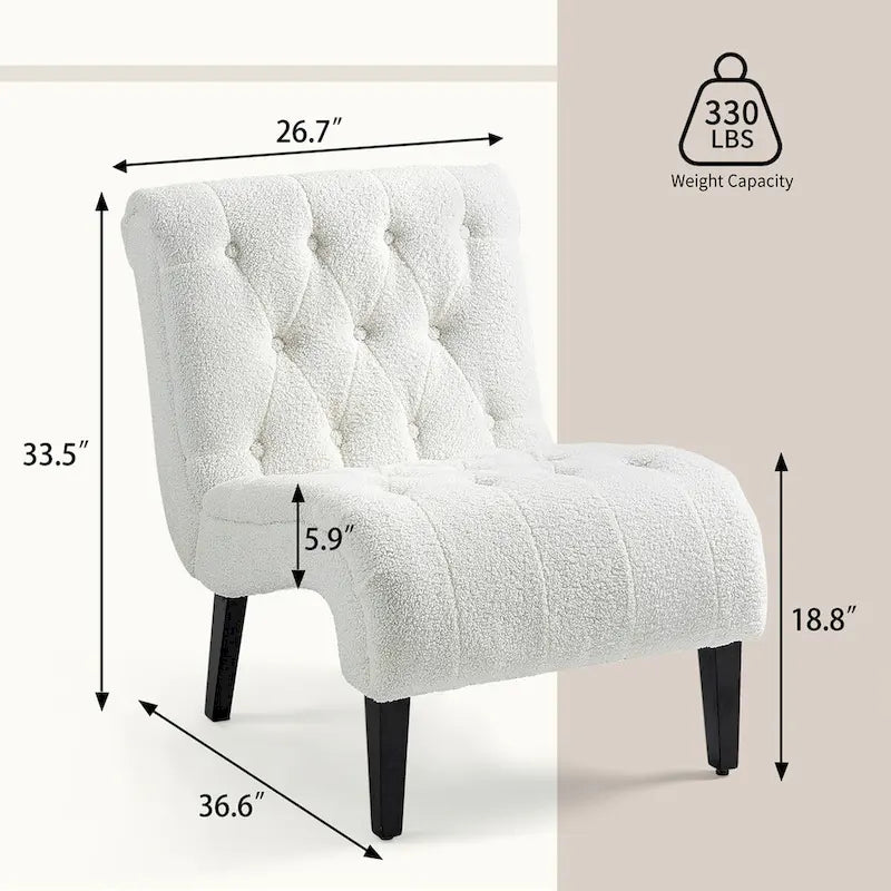 Lot de 2 fauteuils de salon rembourrés sans accoudoirs