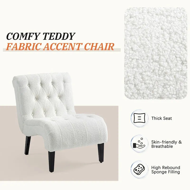 Lot de 2 fauteuils de salon rembourrés sans accoudoirs