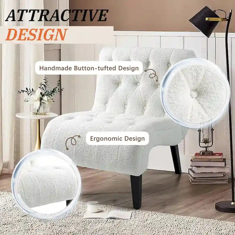 Lot de 2 fauteuils de salon rembourrés sans accoudoirs
