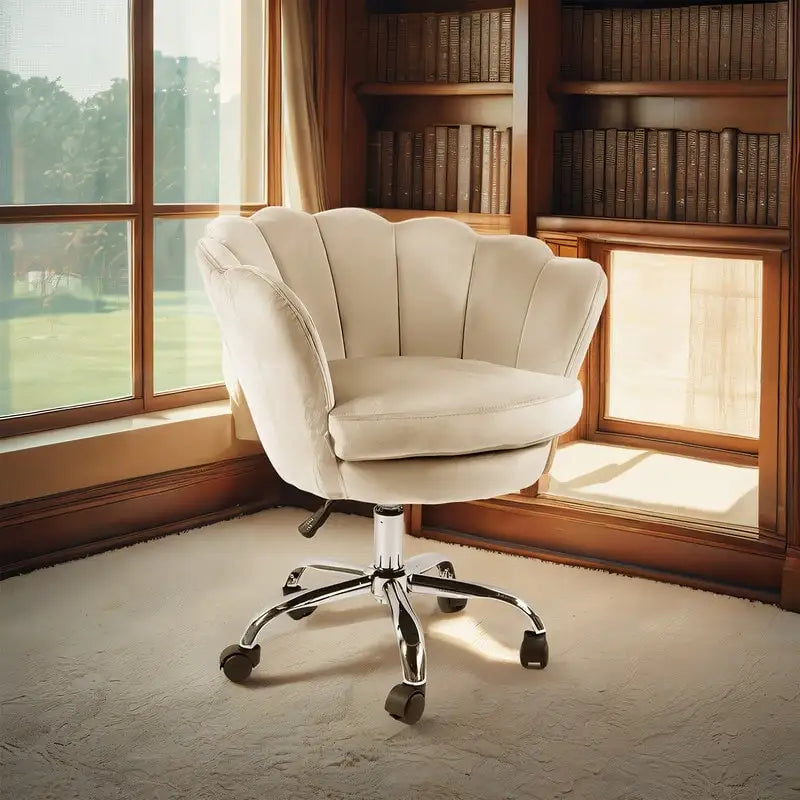 VANITII Fauteuil d'appoint Chaise de bureau pivotante avec roulettes Moderne Réglable en hauteur Rose/Gris/Blanc