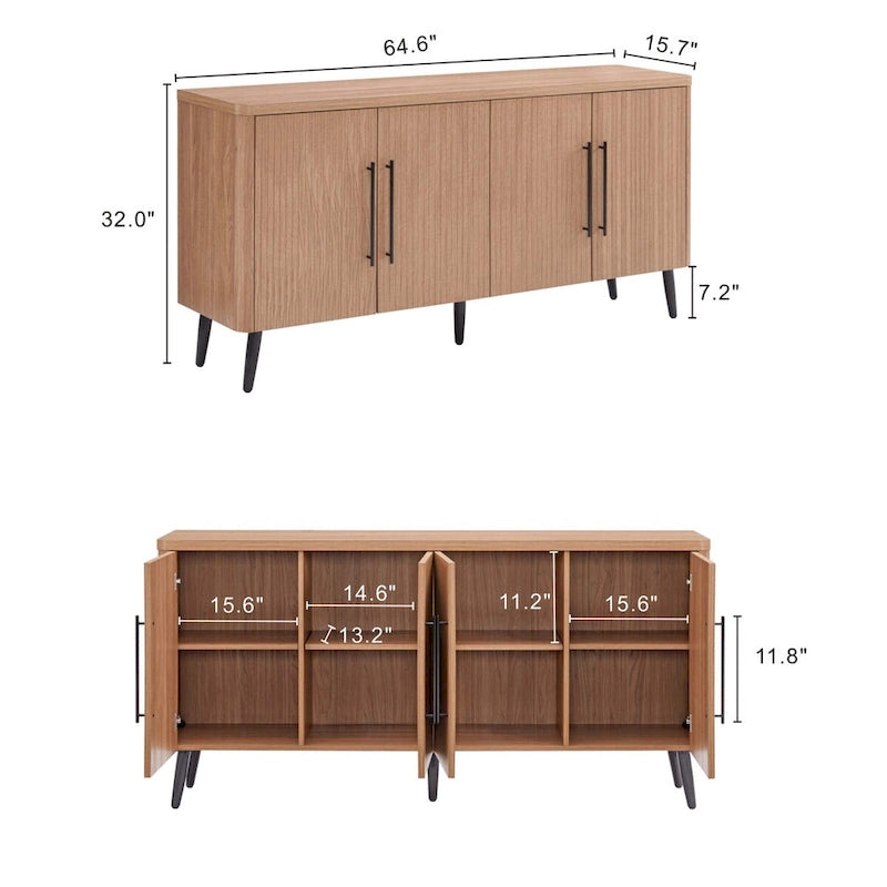 Buffet Jodie moderne du milieu du siècle, 164 cm
