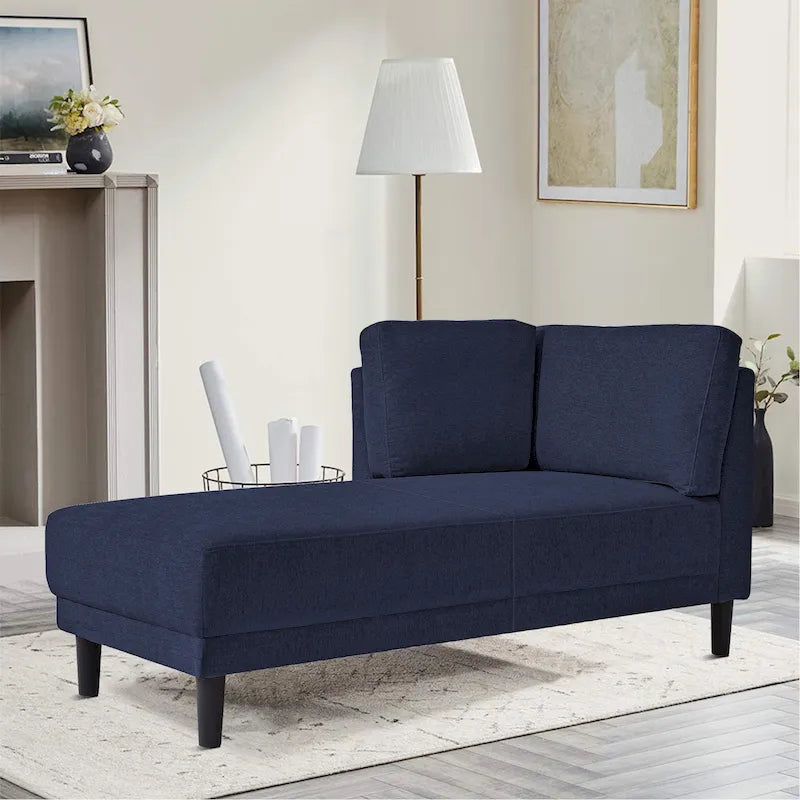 Élégante chaise longue de loisir individuelle rembourrée en tissu de lin pour l'intérieur